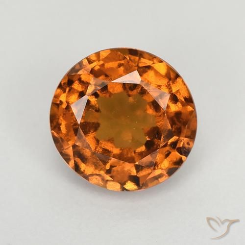 1.43ct Naturale Arancio medio-scuro Granato hessonite, Rotondo, VS