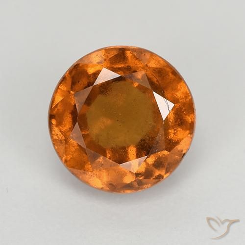 2.00ct Naturale Arancione scuro Granato hessonite, Rotondo, VS-SI