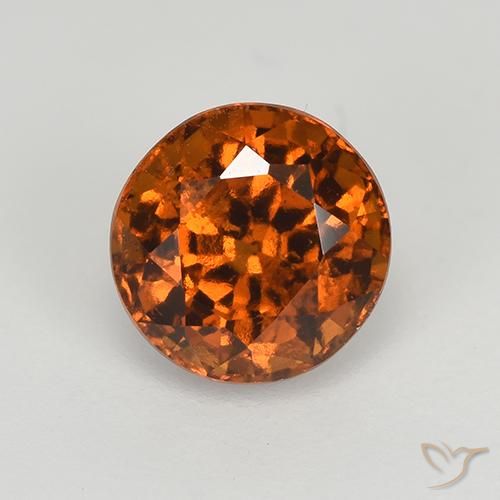 Granato essonite naturale arancione da 1,66 ct, taglio rotondo, VS