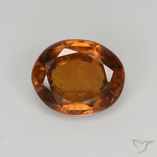 1.69ct Naturale Arancio medio-scuro Granato hessonite, Ovale, VS-SI