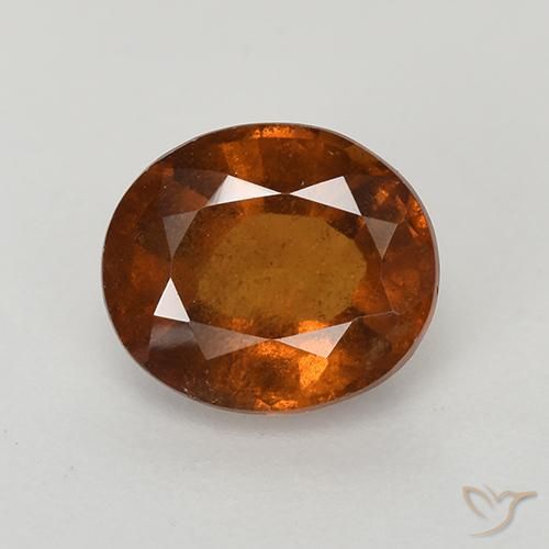 1.67ct Naturale Arancione scuro Granato hessonite, Ovale, VS-SI