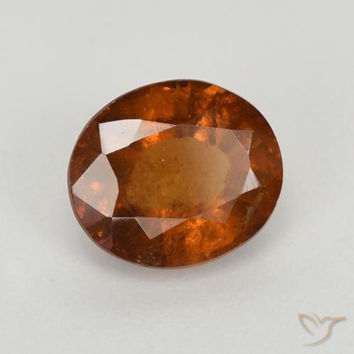 Granato hessonite Arancione scuro naturale da 1.67 ct, Ovale, VS-SI
