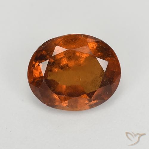 1.57ct Naturale Arancione scuro Granato hessonite, Ovale, VS-SI