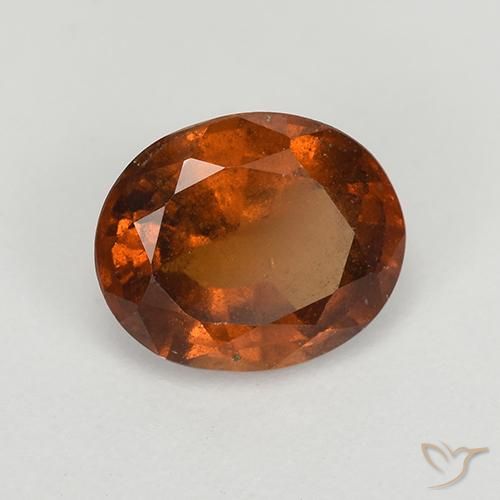 Granato hessonite Arancione scuro naturale da 1.57 ct, Ovale, VS-SI