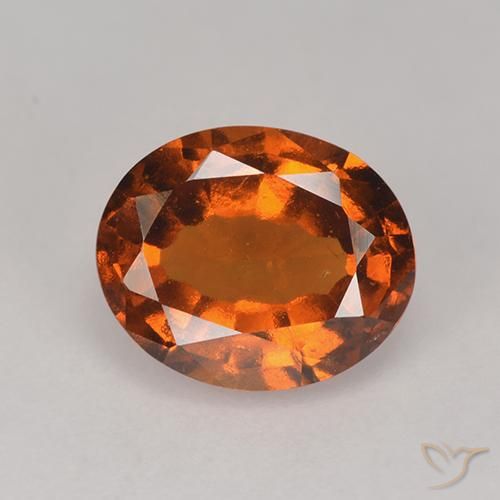 2.10ct Naturale Arancione Ambra Granato hessonite, Ovale, VS