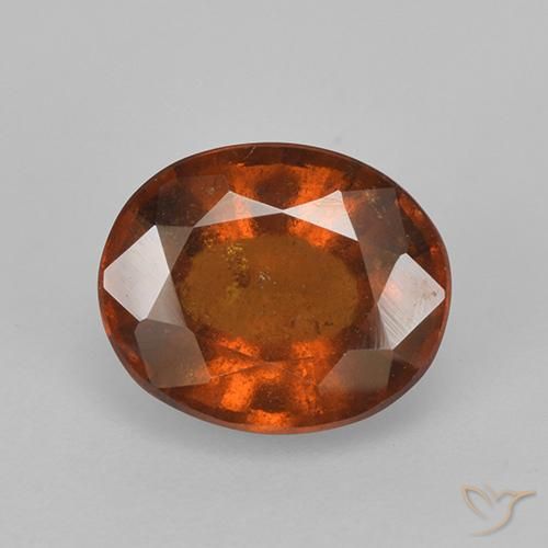 2.68ct Naturale Arancione scuro Granato hessonite, Ovale, VS-SI