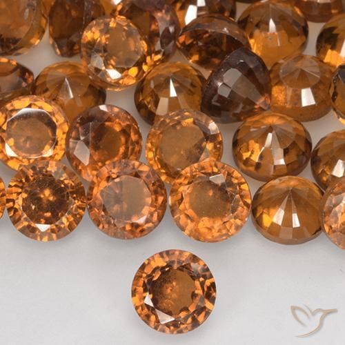 1.27ct Naturale Arancione scuro Granato hessonite, Rotondo, VS-SI