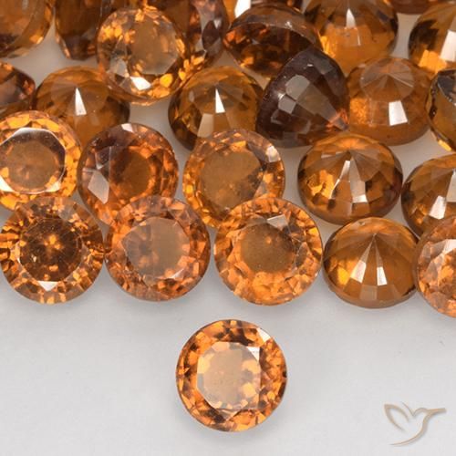 Granato hessonite Arancione scuro naturale da 1.27 ct, Rotondo, VS-SI