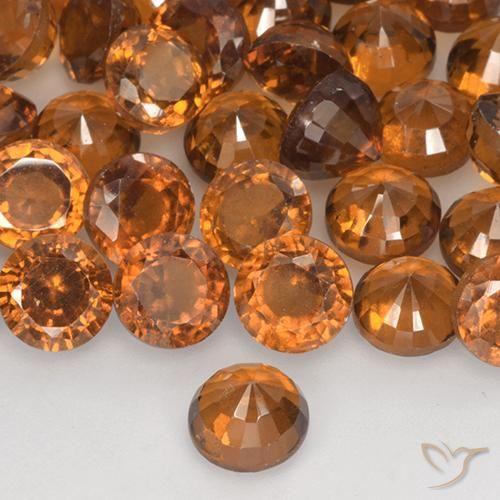 Granato hessonite Arancione scuro naturale da 1.27 ct, Rotondo, VS-SI