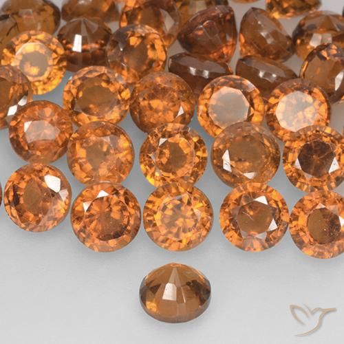 Granato hessonite Arancione scuro naturale da 0.96 ct, Rotondo, VS-SI