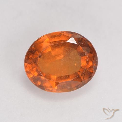 1.69ct Naturale Arancione scuro Granato hessonite, Ovale, VS-SI
