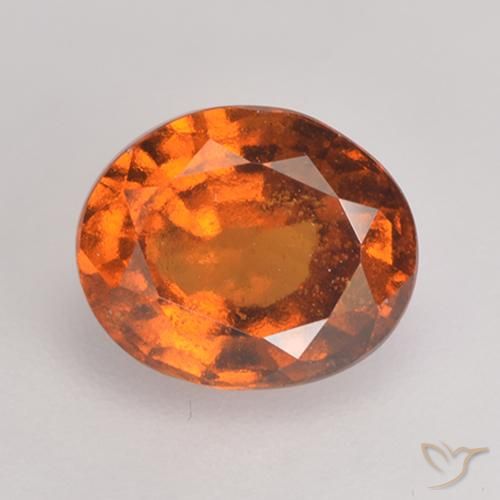 1.58ct Naturale Arancio medio-scuro Granato hessonite, Ovale, VS-SI