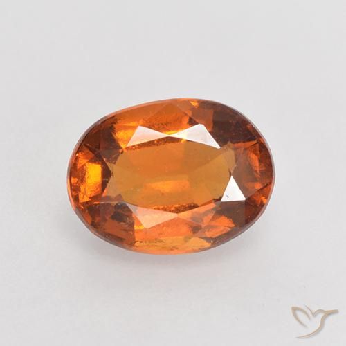 1.37ct Naturale Arancio medio-scuro Granato hessonite, Ovale, VS-SI