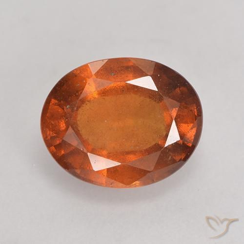 2.73ct Naturale Arancione scuro Granato hessonite, Ovale, VS-SI
