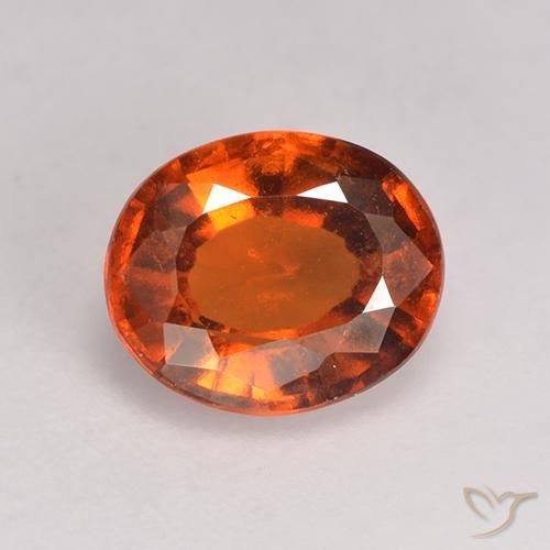 1.71ct Naturale Arancione rossastra Granato hessonite, Ovale, VS-SI