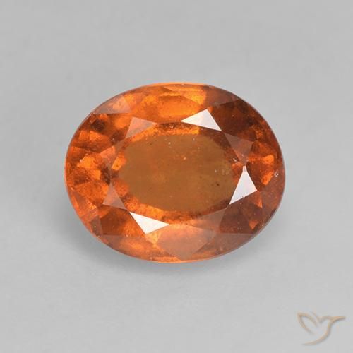 1.79ct Naturale Arancione scuro Granato hessonite, Ovale, VS-SI
