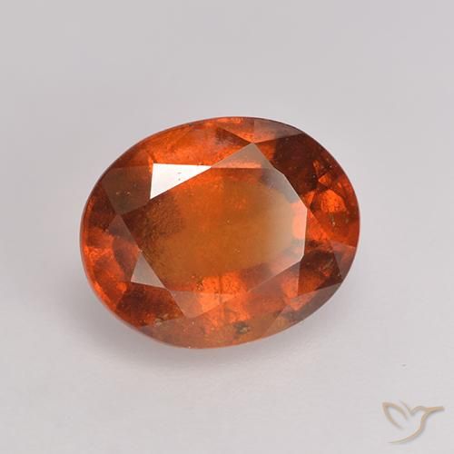 Granato essonite arancione rossastro naturale da 3,06 ct, taglio ovale, VS-SI