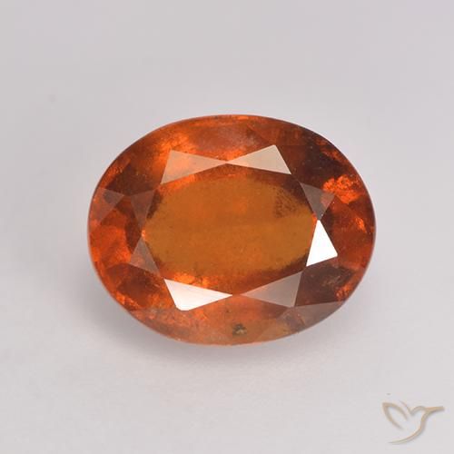 Granato essonite arancione rossastro naturale da 3,06 ct, taglio ovale, VS-SI