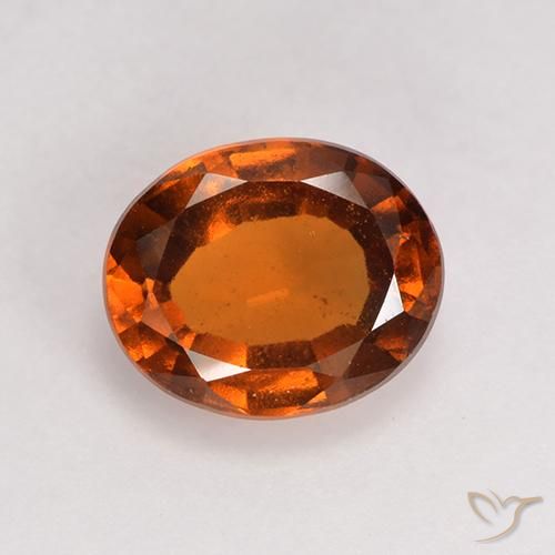 1.64ct Naturale Arancione Ambra Granato hessonite, Ovale, VS