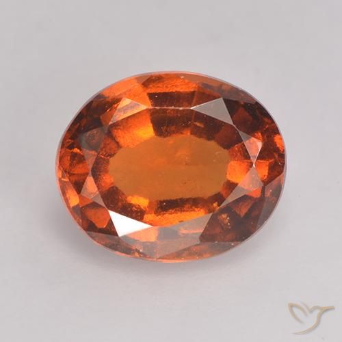 2.15ct Naturale Arancione rossastra Granato hessonite, Ovale, VS-SI