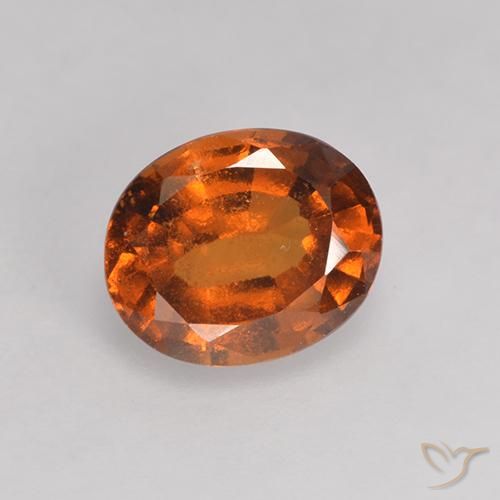 1.37ct Naturale Arancione scuro Granato hessonite, Ovale, VS