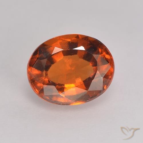 1.66ct Naturale Arancione scuro Granato hessonite, Ovale, VS