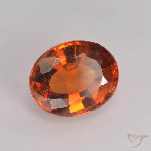 Granato hessonite Arancione scuro naturale da 1.66 ct, Ovale, VS