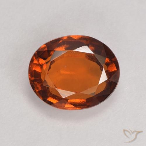 1.80ct Naturale Arancione rossastra Granato hessonite, Ovale, VS