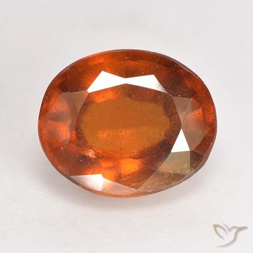 3.19ct Naturale Arancione scuro Granato hessonite, Ovale, SI