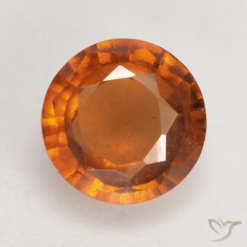 1.36ct Naturale Arancio medio-scuro Granato hessonite, Rotondo, VS-SI