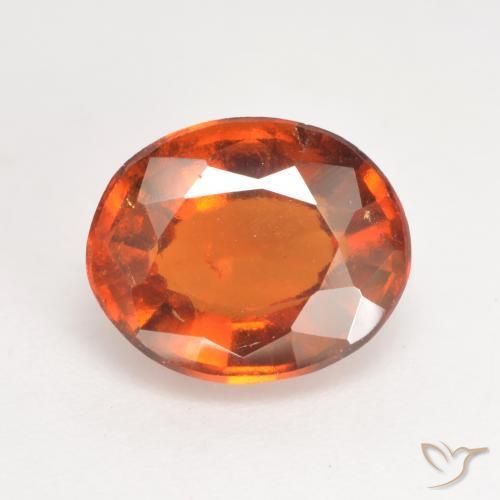 2.89ct Naturale Arancione scuro Granato hessonite, Ovale, VS-SI