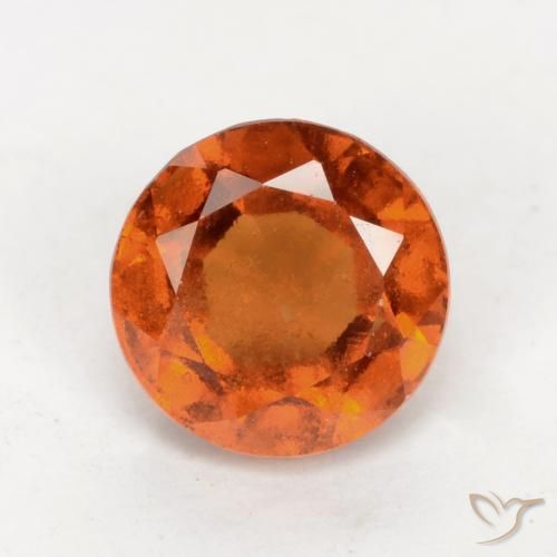 1.70ct Naturale Arancione scuro Granato hessonite, Rotondo, VS-SI