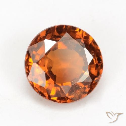 Granato hessonite Arancione rossastra naturale da 1.61 ct, Rotondo, VS