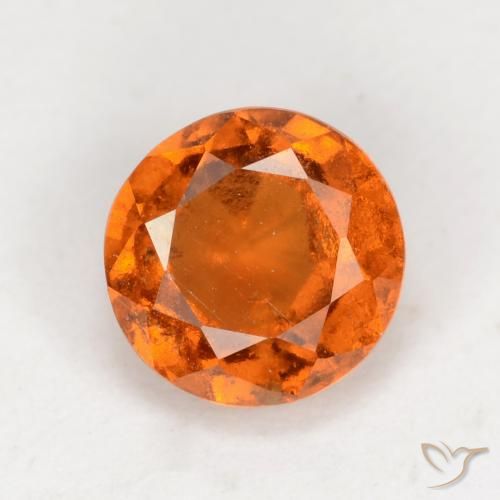 1.43ct Naturale Arancione scuro Granato hessonite, Rotondo, VS-SI