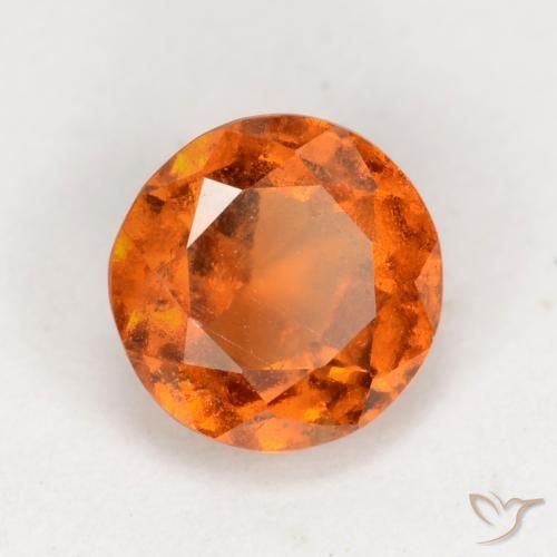 Granato hessonite Arancione scuro naturale da 1.43 ct, Rotondo, VS-SI