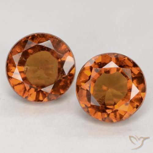 2.98ctw Naturale Arancione scuro Granato hessonite, Rotondo, VS