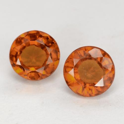 Gemme di Granato hessonite Arancio medio-scuro naturale da 1.77 ct, Taglio rotondo, VS