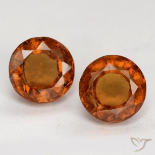 2.50ctw Naturale Arancione Ambra Granato hessonite, Rotondo, VS-SI
