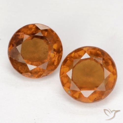 2.36ctw Naturale Arancio medio-scuro Granato hessonite, Rotondo, VS-SI