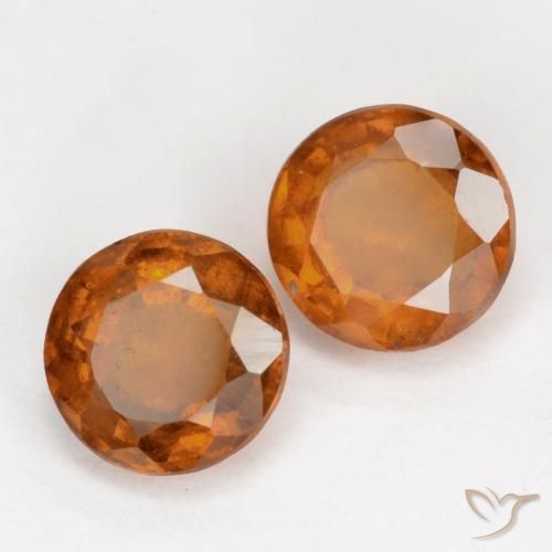 Gemme di Granato hessonite Arancio medio-scuro naturale da 2.36 ct, Rotondo, VS-SI
