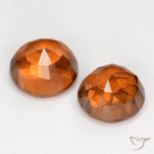 Gemme di Granato hessonite Arancio medio-scuro naturale da 2.36 ct, Rotondo, VS-SI