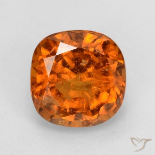 2.00ct Naturale Arancio medio-scuro Granato hessonite, Cuscino, VS-SI