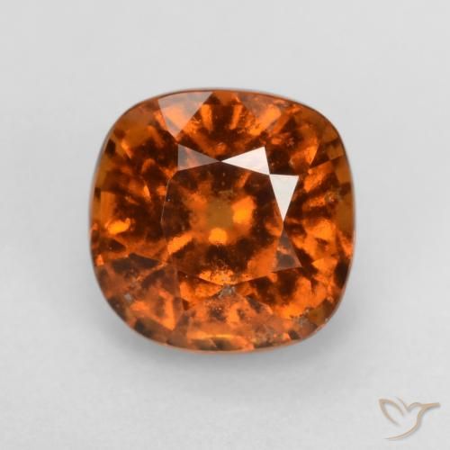 1.68ct Naturale Arancione scuro Granato hessonite, Cuscino, VS-SI