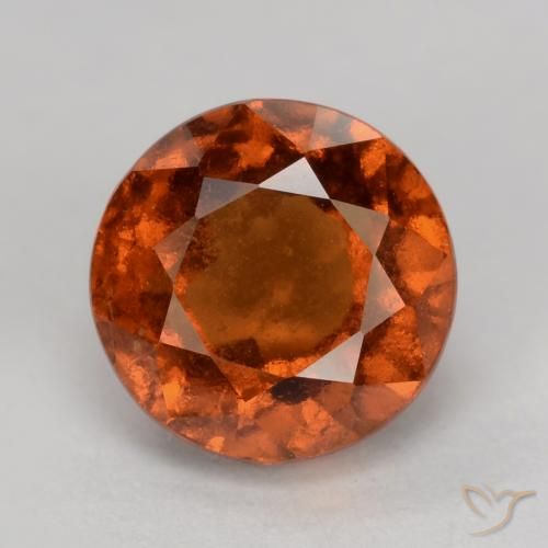2.12ct Naturale Arancione scuro Granato hessonite, Rotondo, VS-SI