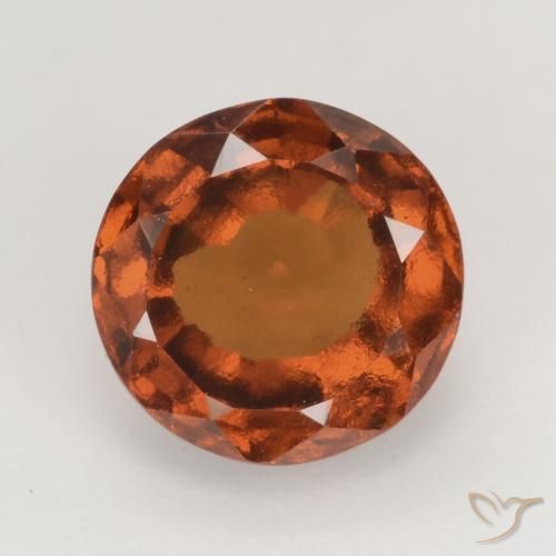 1.71ct Naturale Arancione scuro Granato hessonite, Rotondo, VVS-VS