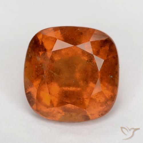 2.04ct Naturale Arancione rossastra Granato hessonite, Cuscino, VS-SI