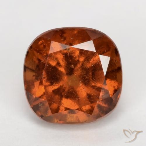 2.19ct Naturale Arancione scuro Granato hessonite, Cuscino, VS-SI