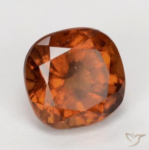 Granato hessonite Arancione scuro naturale da 2.19 ct, Cuscino, VS-SI