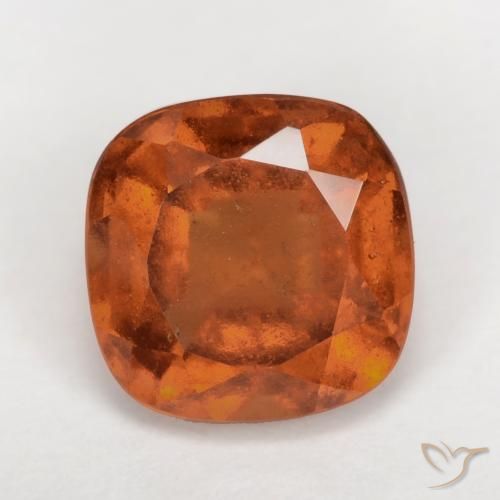 1.99ct Naturale Arancione rossastra Granato hessonite, Cuscino, VS-SI