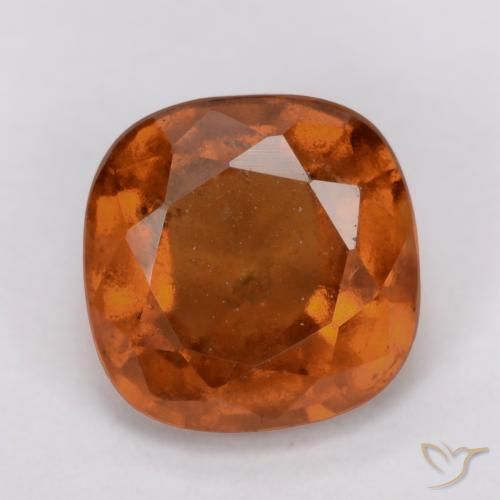2.00ct Naturale Arancio medio-scuro Granato hessonite, Cuscino, VS-SI